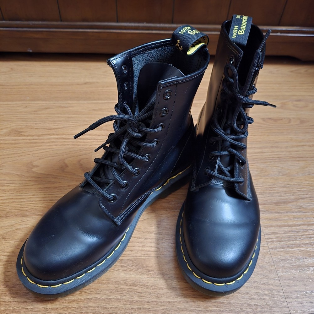Doc Martens Air Wair 1460 W Black Bounce Sole Combat Boots Women's 8US 39EU 6UK